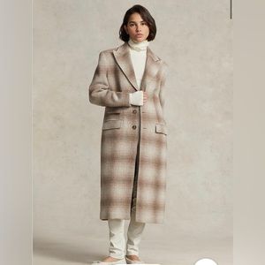 Polo Ralph Lauren Plaid Wool-Blend Coat Size Small